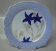 Kgl.  fra Royal 
Copenhagen 
Tidlig 
underglasur blå 
fiskeplatte med 
tang og 
søstjerner 24,5 
cm før ...