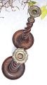 turned wooden 
candle sticks. 
removable brass 
tops.  Height 
33cm. circa 
1920-40