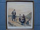 Palma Winther 
Lassen 
(1914-2003):
Koloreret 
tuschtegning 
1943.
"Akssamlere 
paa ...