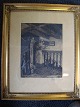 Hans Nicolaj 
Hansen 
(1853-1923):
Radering 1919
"Kvinde med 
serveringsbakke 
og kat på 
Trudsholm ...