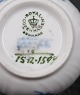 Blå Blomst Svejfet porcelæn. Sennepskrukke med låg nr. 1594