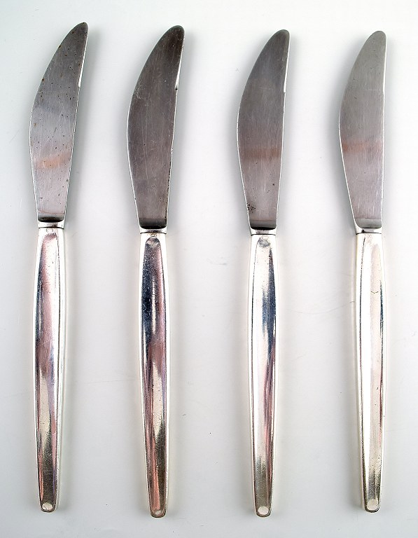 Georg Jensen Sterling Silver Cypress 5 lunch knives.
