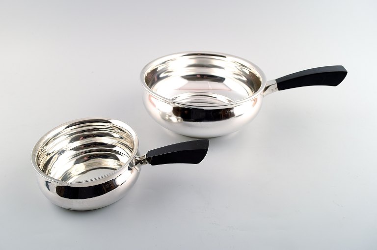 2 Danish silver saucepans, Jens Sigsgaard, app. 1930s.
