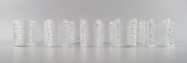 KAJ FRANCK  ART GLASS, DRINKING GLASS, 11 pcs. "Rustica", Notsjö.
