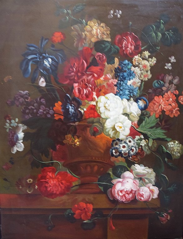 Flower Painter early 20 c., flower still life. Large painting.
