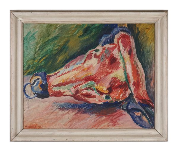 Wiliam Scharff, 1886-1959, Ox head. Signed and dated 1923