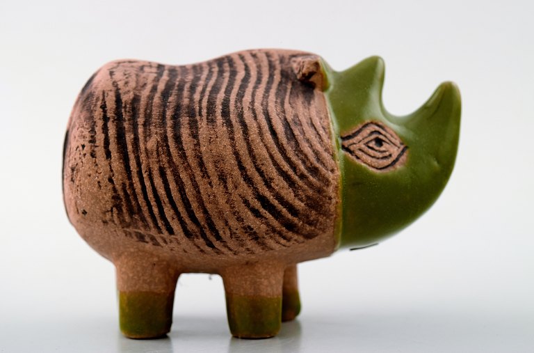 Rhino in Stoneware, Lisa Larson, Gustavsberg.
Sweden 70s.