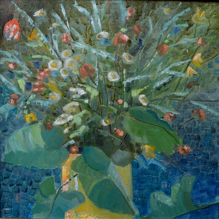 Flower Painter mid 20 c., flower still life.
Oil on board.