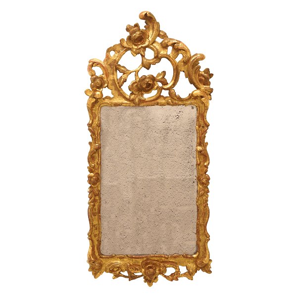 Original gilt Rokoko mirror. Denmark circa 1760. 96x46cm