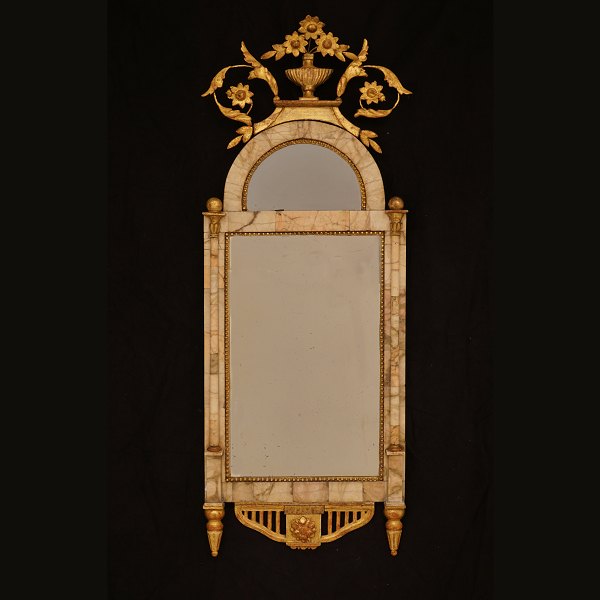 18th Century Louis XVI Altona mirror with Bilbao marble. Circa 1780. Size: 
93x35cm