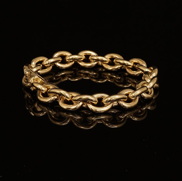 Kräftiger Anker Armband aus 14kt Gold. L: 21,5cm. G: 77gr