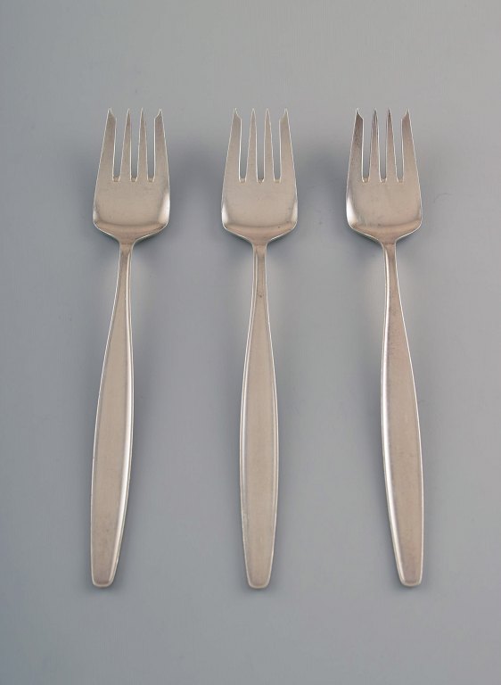 Georg Jensen Sterlingsølv Cypress 3 stk. frokostgaffel. 
