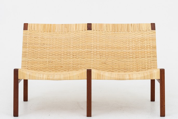 Ejner Larsen & Aksel B. Madsen / Willy Beck2-seater bench in teak w. new cane1 pc. in stockRenovatedLocation: KLASSIK Flagship Store - Bredgade 3, 1260 KBH. K.