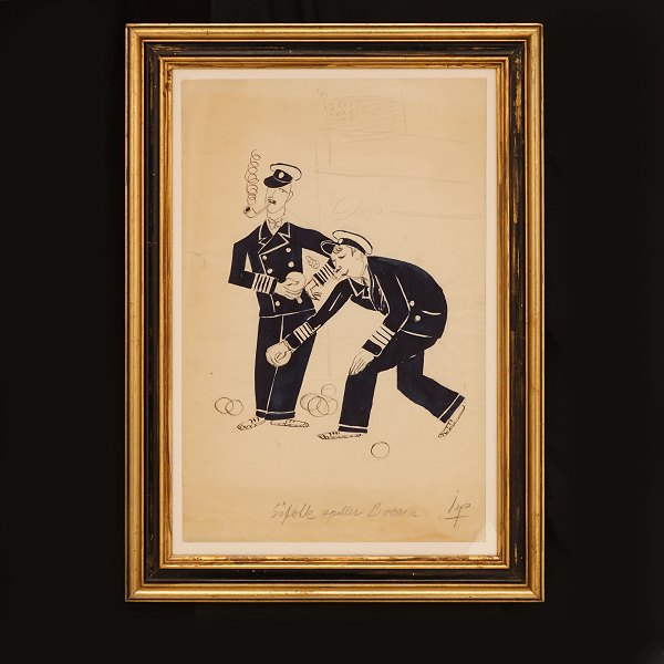Svend Johansen, 1890-1970, "Seeleute spielen Boccia".
Signiert. Lichtmasse: 43x27cm. Mit Rahmen: 54x38cm