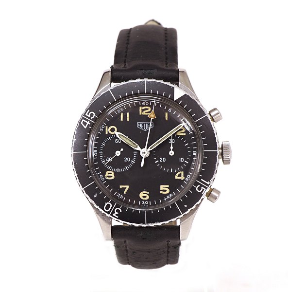 Heuer Bundeswehr watch with engraving. Ref. 1550 SG. Circa 1967. D: 43mm