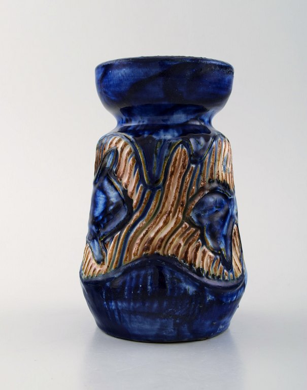 Møller & Bøgely, Denmark. Art nouveau pottery vase of glazed ceramics. Ca. 
1920