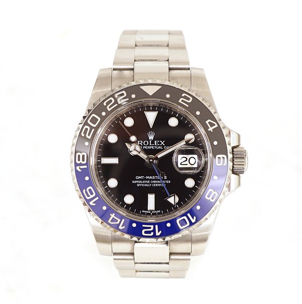 Rolex GMT Master II Batman ref. 116710BLNR
Verkauft Dezember 2013. Wird mit Box und Zertifikat geliefert.
D: 40mm