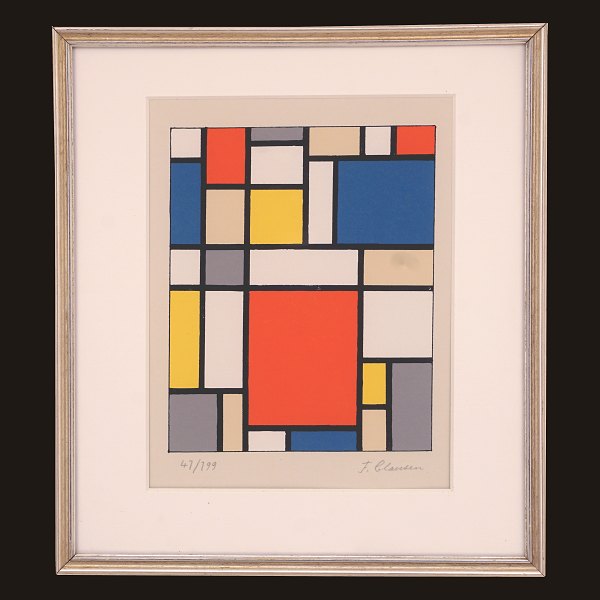 Franciska Clausen, 1899-1986, kolorierter Druck. Signiert. Lictmasse: 27x20cm. 
Mit Rahmen: 37x30cm