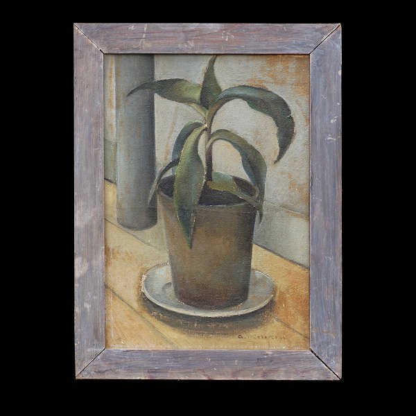 Axel Melskens, 1894-1956, olie på lærred. Stilleben, signeret. Udstillet 1930. 
Lysmål: 37x25cm. Med ramme: 45x33cm