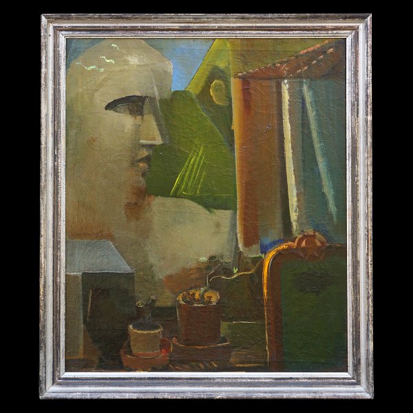 Ebba Carstensen, 1885-1967, oil on canvas. Stillife. Signed and dated 1934. 
Visible size: 78x65cm. With frame: 89x76cm