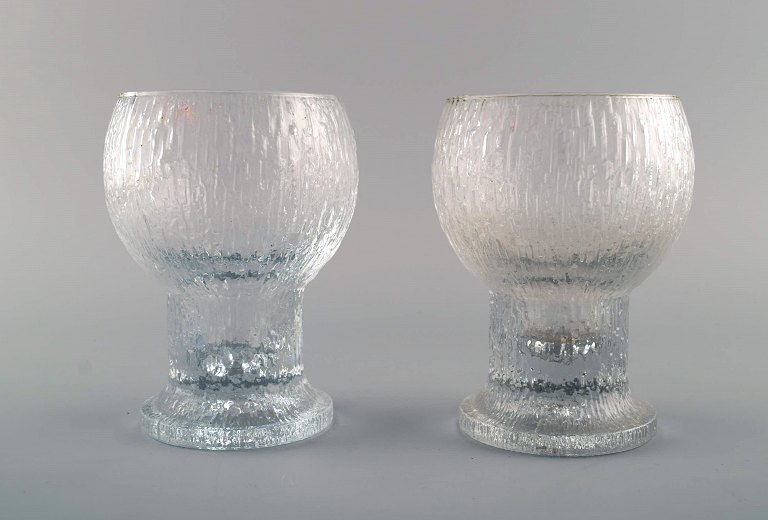 Timo Sarpaneva for Iittala. To Ultima Kekkerit glas. Finsk design 1900-tallet.
