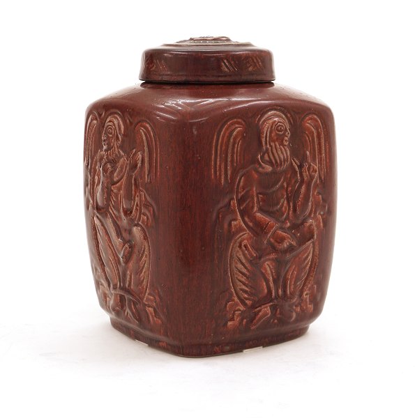 Jais Nielsen for Royal Copenhagen: A large lidded jar. #2964. Signed. H: 25cm