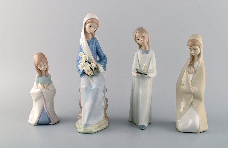 Lladro, Spanien. Fire porcelænsfigurer. Piger. 1970/80