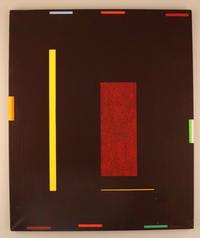 Holger Jansson, Sweden. Abstract composition. Oil on canvas. Dated 1996.
