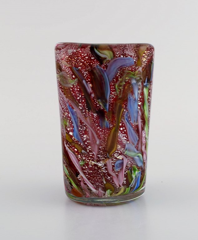 Murano vase i polykromt mundblæst kunstglas. Italiensk design, 1960/70