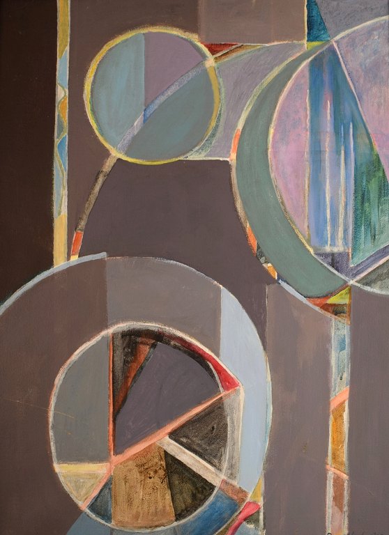 Bengt Nordquist (1917-2012), Sweden. Oil on canvas. Abstract composition. 1960s.
