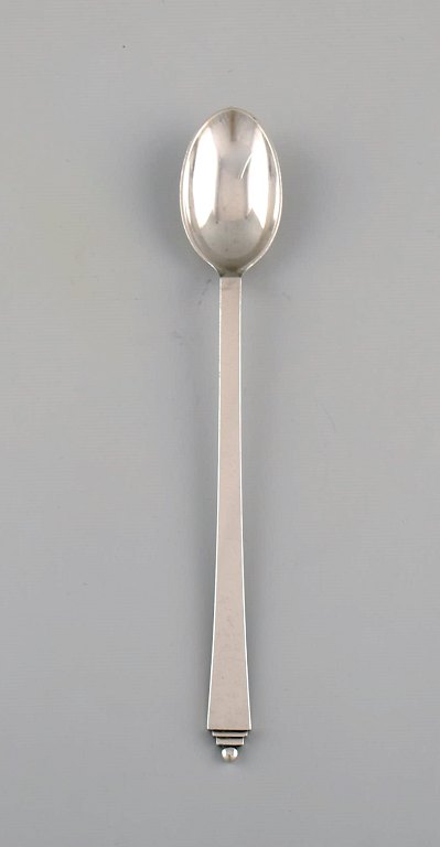 Georg Jensen Pyramid latte / ice tea spoon in sterling silver.
