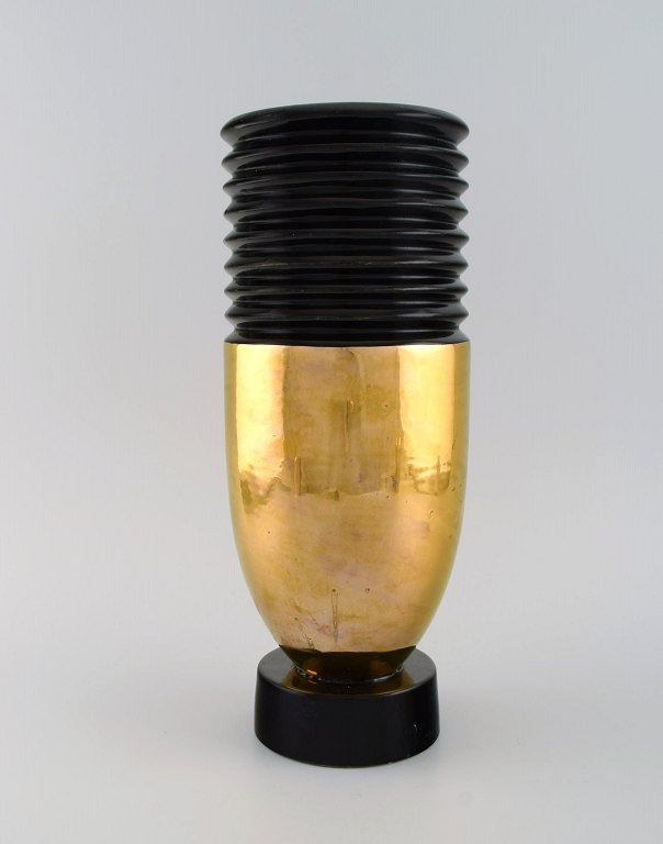 Robj, Paris. Stor art deco vase i glaseret keramik. Fransk design, 1940