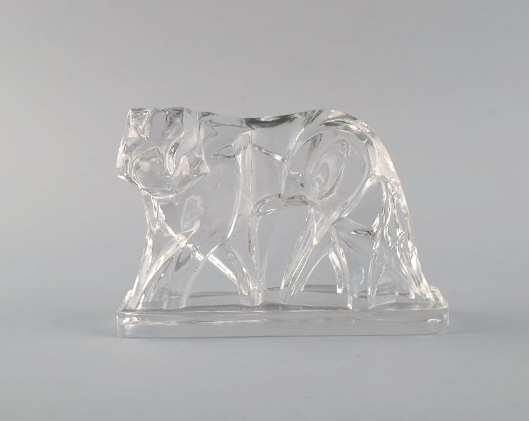 Georges Chevalier for Baccarat. Tiger i klart kunstglas. Formgivet 1925. 
