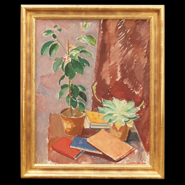 Karl Isakson, 1878-1922, oil on canvas. Stillife with flowers circa 1918. 
Visible size: 79x61cm. With frame: 94x76cm. Exhibited 1922