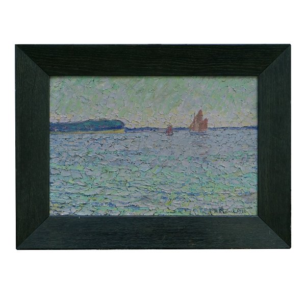 Heinrich Blunck, 1891-1963, oil on plate. Signed and dated 1920. Visible size: 
25x36cm. With frame: 37x48cm