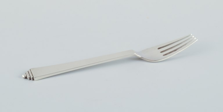 Georg Jensen Pyramid dinner fork in sterling silver.