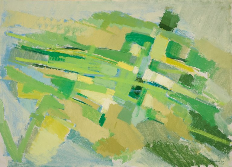 Stig Wernheden, oil on canvas.Modernist landscape