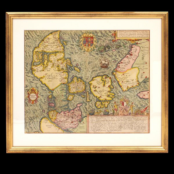 Map showing the Kingdom of Denmark by Marcus Jordan 1588. Size with frame: 
52x59cm
