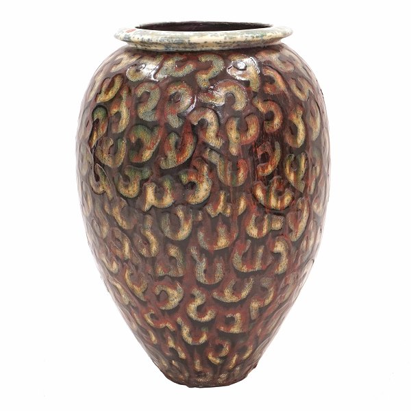 Grosse Per Weiss Vase aus Steinzeug. Signiert. H: 65cm. D: 44cm