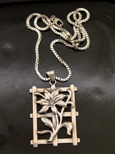 Art deco 830 silver pendant
