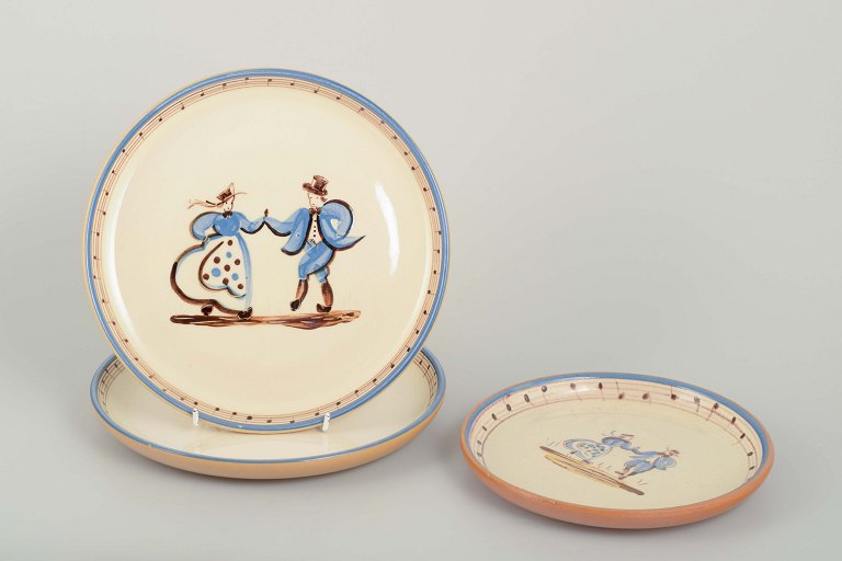 Danish Studio Pottery
Three plates with dancing motifs, c. 1940/50s.