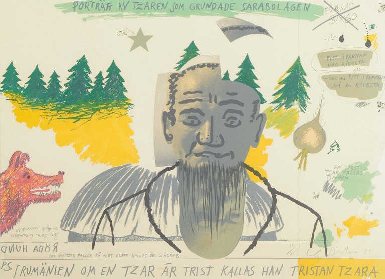 Erik DietmanLithograph titled “Tzar Tristan”.