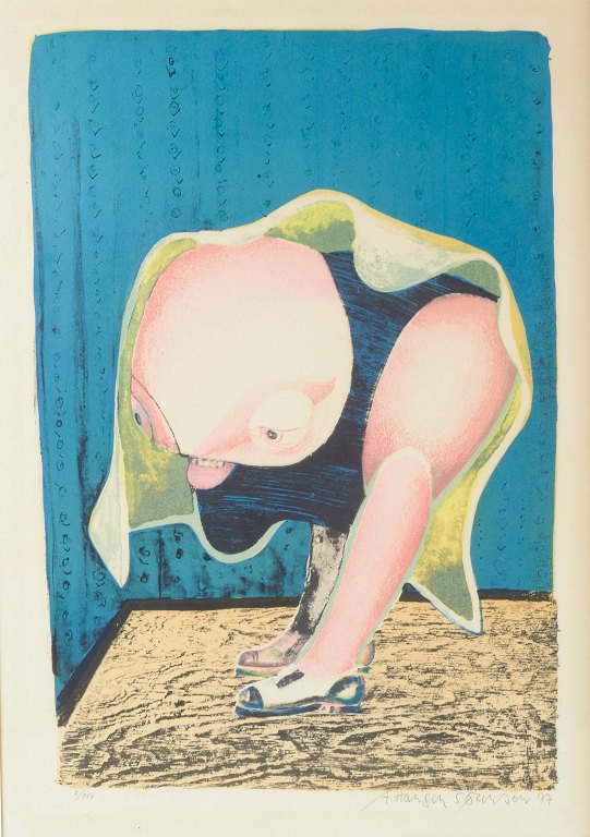 Arne Haugen SørensenKomposition.Farvelitografi.