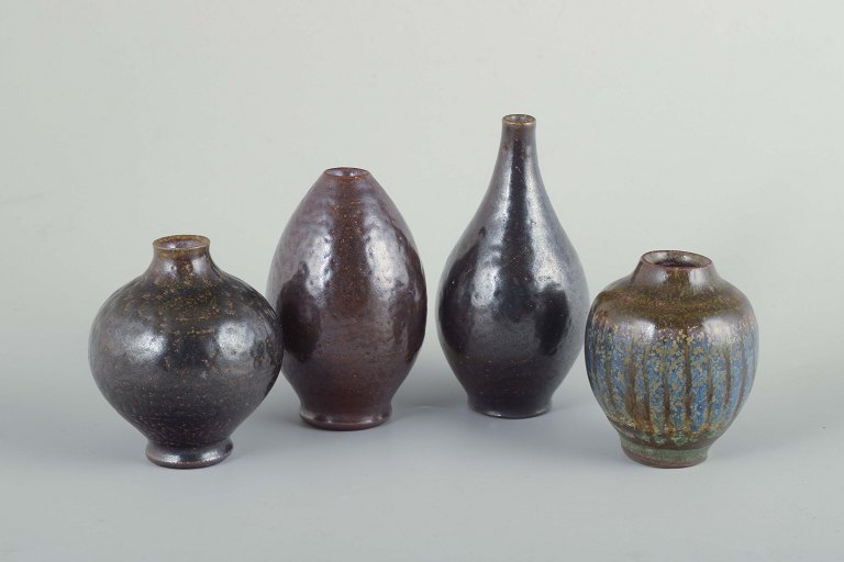 Wallåkra Ceramics – Four Small Vases, Mid-Century

