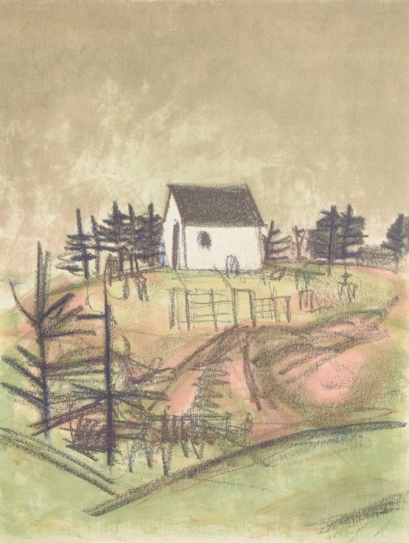 Anelise Søndergaard (f. 1934)Farvelitografi.