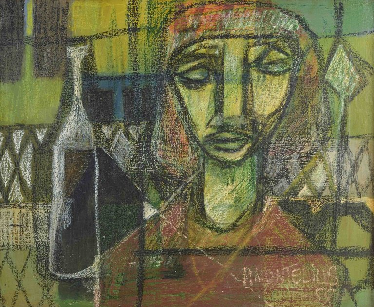 Pelle Montelius, svensk kunstner.Olie på lærred.