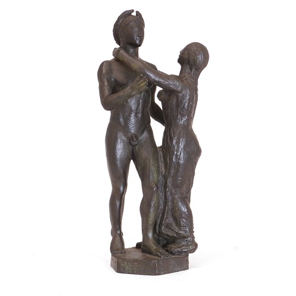 Johannes Bjerg, 1886-1955, bronze sculpture "The Victory" 1954-55. H: 32cm