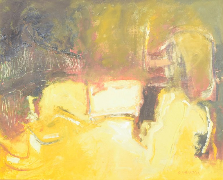 G. Johansson, abstrakt komposition, svensk kunstner.