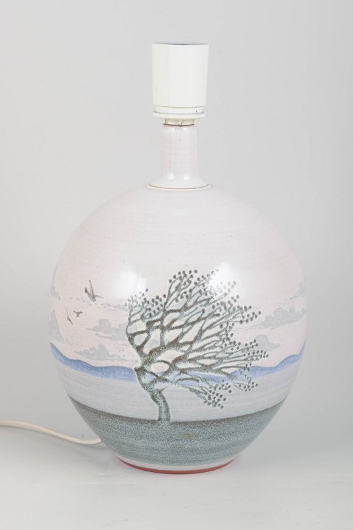 Unika dansk keramiklampe, signeret Leif.