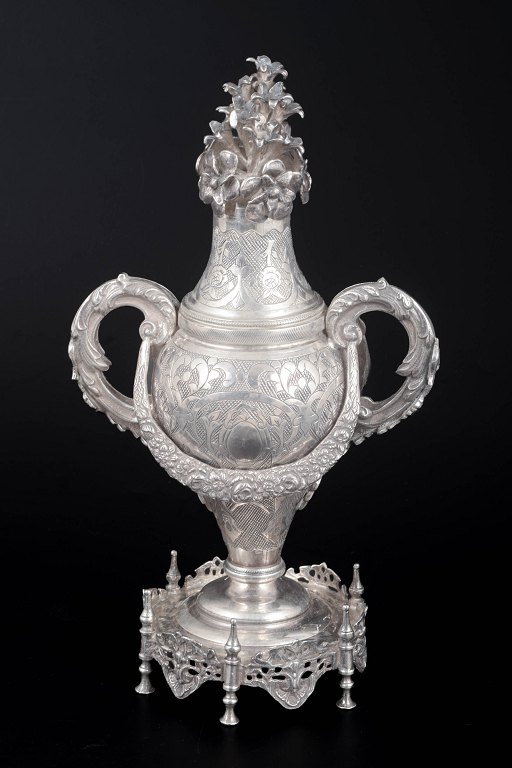 Ottoman Empire, antique sterling silver urn.
